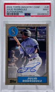 Julio Rodriguez 2022 Topps Industry Conference 1987 Rookie RC Auto PSA 9 MINT - Picture 1 of 2