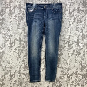 Premiere Rue 21 Bling Jeans Low Rise Slim Bootcut  Womens Size 11/12 R  36X31.5 - Picture 1 of 14