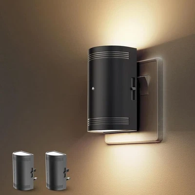 LOHAS-LED Plug in Light with Dusk to Dawn Sensor, 1W Warm White 3000K 2pack