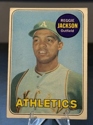 Tarjeta de novato 1969 Topps - Reggie Jackson #260 A’s RAW HOF en muy buena condición Foto 1 de 2