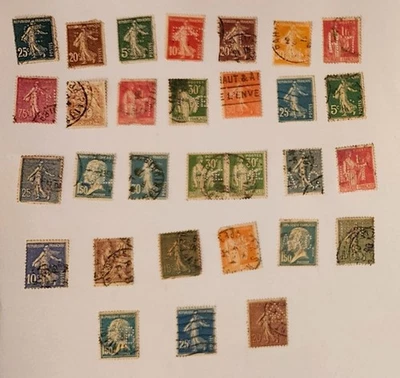 France x 60 Stamps Perfin Used Very Nice Lot - Image 1 of 4