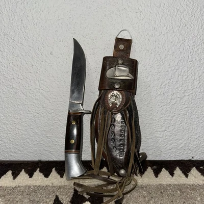 Cuchillo de colección Western U.S.A. W36 con hoja de funda 5 1/2" en total 10" Foto 1 de 4