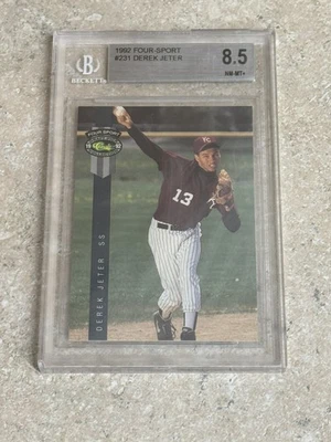 New York Yankees Derek Jeter Graded Rookie Card - 1992 Classic Four 4 Sport - Image 1 of 2