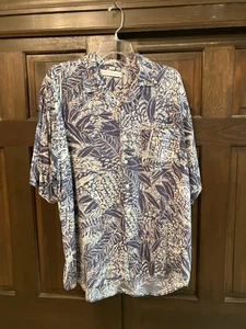 GEOFFREY BEENE Multicolor Button-up shirt, Hawaiian Floral Short Sleeve LARGE - Picture 1 of 3