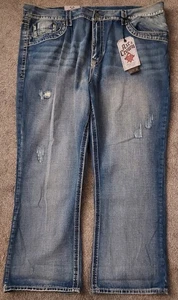 Axe & Crown Bootcut Jeans verzierte Taschen Distressed Denim Herren W50 L32 - Bild 1 von 24