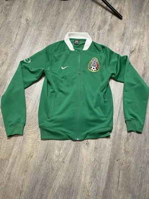 复古耐克墨西哥足球夹克男式 MED 绿色世界杯全拉链 2006 *阅读* — 第 1/4 张图片