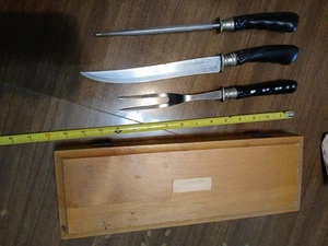 Vintage Craftsman USA Vanadium Stainless Steel 3pc Carving Set - Picture 1 of 13