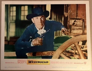 Vintage ORIGINAL 1959 WESTBOUND Western Movie LOBBY CARD Randolph Scott - Picture 1 of 1