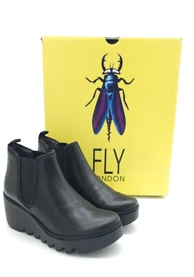 Botas al tobillo Chelsea de cuero negras FLY London para mujer Byne349Fly Arkansas talla 6 Foto 1 de 4
