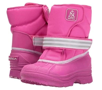 NAUTICA Port Niñas Pequeñas Talla 9, 10, 11 NUEVAS Botas de Nieve Rosa Forradas de Felpa Foto 1 de 4