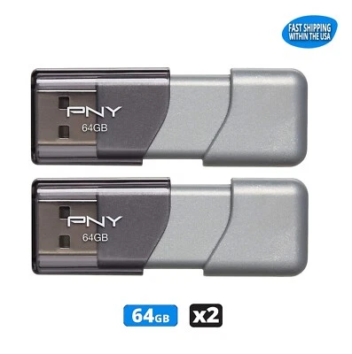 PNY Turbo Attaché 3.0 64GB Flash Drive Thumb Drive Pen Drive (2 Pack) - Image 1 of 4