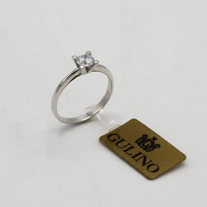Anello donna in oro (Gold) bianco 18 kt tipo solitario con zircone E.3 - Foto 1 di 9