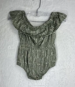 The Woods Einteiler Body Größe 9-12 M Shorts Ramper grüne Blätter neu - OHNE Etikett - Bild 1 von 9