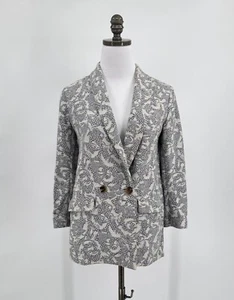 Giacca blazer doppiopetto Maison Kitsune donna blu avorio stampa maglia - Foto 1 di 8