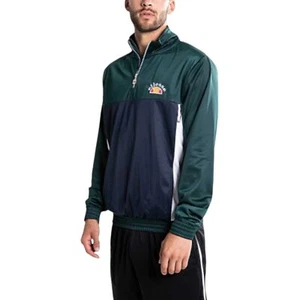Ellesse Vetica Oh SHY05328 Uomo Maglia Tuta Mezza Cerniera Casual Verde Felpa - Foto 1 di 10
