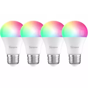 4 Packs Sonoff A19 WiFi Smart LED Light Bulb Works with Amazon Alexa Google Home - Picture 1 of 12