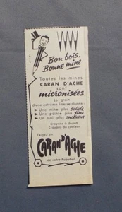 PUBLICITE ANCIENNE ADVERT CLIPPING 031017 CRAYON BON BOIS BON MINE CARAN D ACHE - Picture 1 of 1