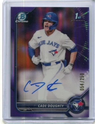 2022 Bowman Draft Cade Doughty 1st Bowman Purple Refractor Auto /250 #CDA-CDY! - Image 1 of 2