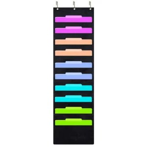 "Hanging File Folder Organizer Wall Mounted - 10 Pockets Wall File Folders, O... - Picture 1 of 8