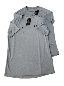 Under Armour GREY Tech TEES SMALL Mens Short Sleeve NEW Loose Heat Gear (2-PACK) - Picture 1 of 12