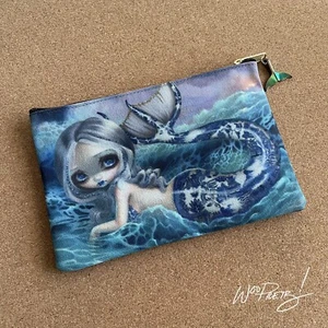 Porcelina Mermaid Cosmetic Zip Bag Pouch & Charm art by JASMINE BECKET GRIFFITH - Picture 1 of 4