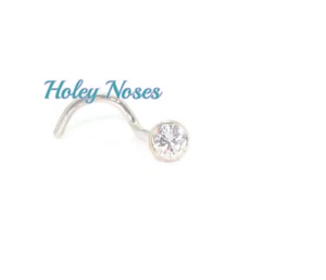 18ct White gold 0.05cts Diamond Nose Stud bone pin ring body jewellery - Picture 1 of 5