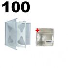 100 STANDARD White Double CD Jewel Case & 100 OPP Bags