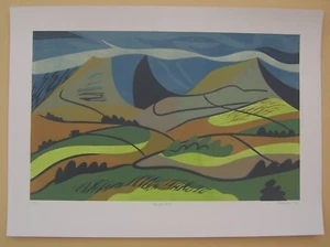 Original lino cut of the Howgill Fells, near Sedbergh - Picture 1 of 3
