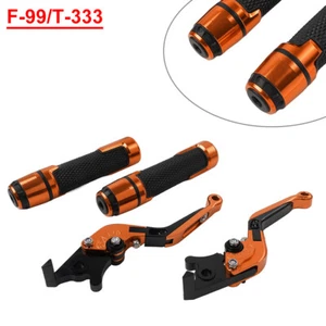 CNC Brake Clutch Levers Handlebar Grips Sets For Speed Triple R DAYTONA Orange - Foto 1 di 10
