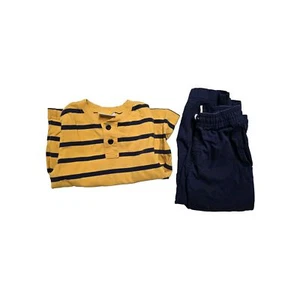 Hanna Andersson Boys Pull On Pants & Shirt 100 Size 4 Navy Blue Lot Of 2 - Picture 1 of 6
