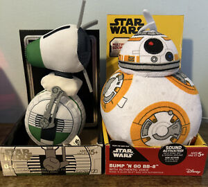 Star Wars Rise of Skywalker Bump-N-Go 9” BB-8 & D-0 Sound Activated Plush Lot