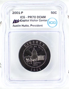 2001-P USA Half-Dollar Capitol Visitor Center Proof ICG PR70 DCAM - Picture 1 of 20