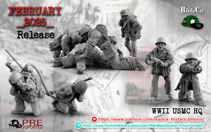 BattleCat Miniatures WW2 United States USMC HQ Command Bolt Action WWII 20 28mm - Picture 1 of 1