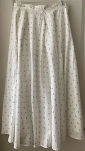 VTG Calliope White Flare Midi Skirt Size 8 Made In USA Cotton Excellent - Picture 1 of 7