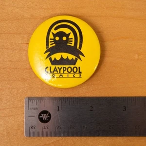 RARE Vintage CLAYPOOL COMICS Logo Promotional Advertising 2" Button Pin - Picture 1 of 2