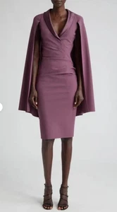 CHIARA BONI La Petite Robe Shiarif Vestido Plisado 46 EE. UU. 10 Mantón Manga Gorra Dividida - Imagen 1 de 16