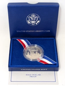 US United States Mint 1986 Ellis Island Statue of Liberty Half Dollar Proof Coin - Picture 1 of 7