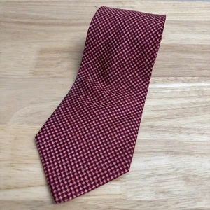 Brooks Brothers Makers Krawatte komplett Seide Jacquard Karomuster rot Made USA - Bild 1 von 5