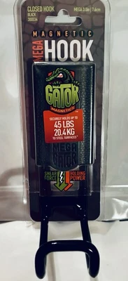 (2)-Gator Magnetics MEGA 3” Black Closed Magnetic Hook, 45 Lb Capacity, Lot of 2