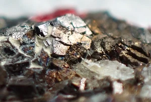 ARGENTOPYRITE * FINE CRYSTALS ON PROUSTITE * RARE !!! Jachymov, CZECH REPUBLIC - Picture 1 of 23