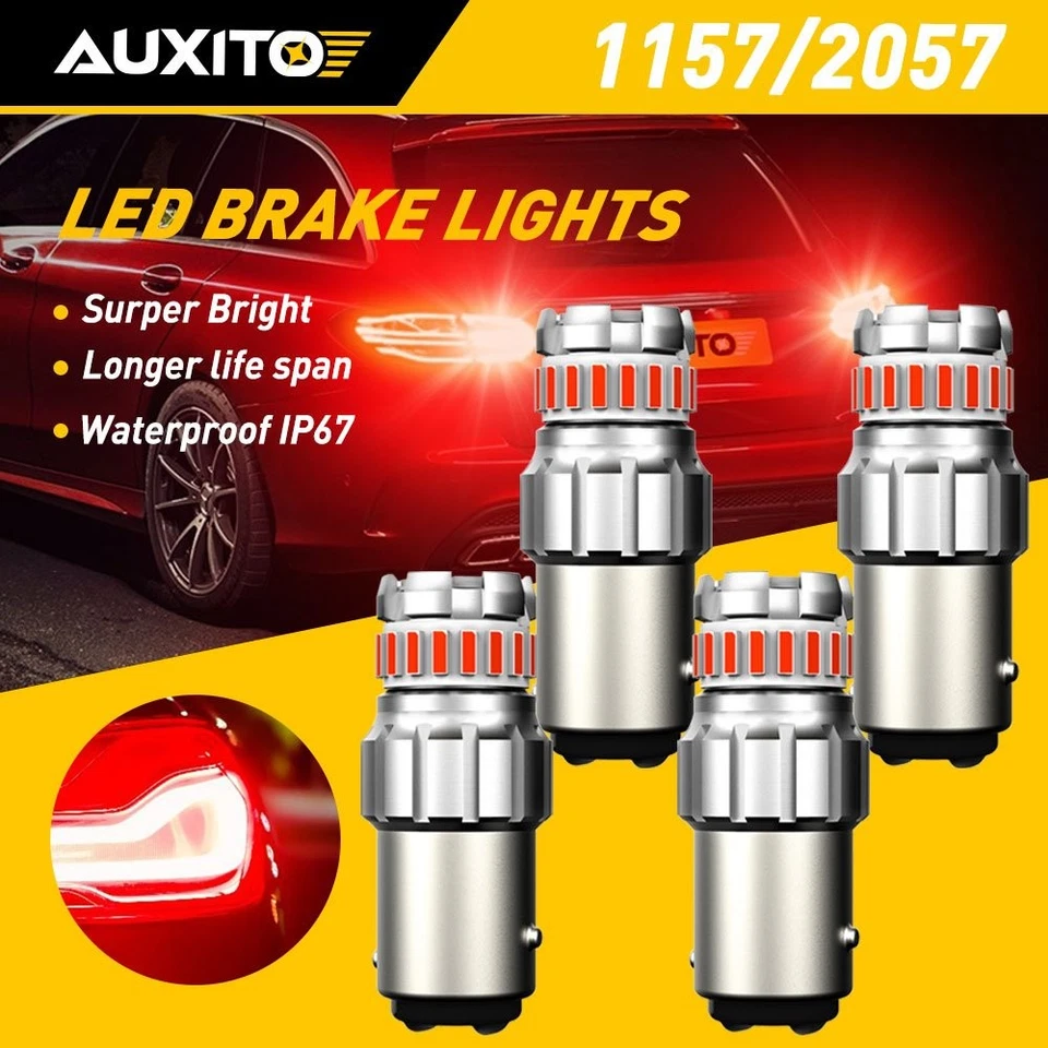 4x 1157 LED Parada Trasera Freno Señal de Giro Bombillas 2057 2357 BAY15D Rojo Brillante Foto 1 de 4