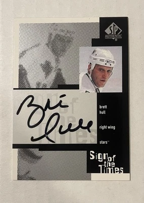 2000/01 Brett Hull SP Authentic Sign Of The Times Auto Autograph Blues Stars - Image 1 of 2