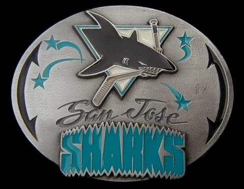 VINTAGE LIMITED EDITION COLLECTIBLE SAN JOSE SHARKS BELT BUCKLE  #985/5000 Cover