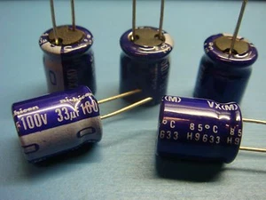 (20) NICHICON UVX2A330MPA 33uF 100V 85°C RADIAL ALUMINUM ELECTROLYTIC CAPACITOR - Picture 1 of 1
