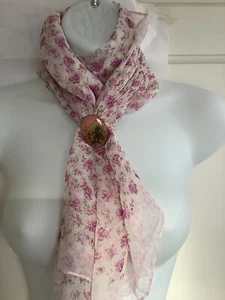 HELLROSA BLUMEN VIELSEITIGER SCHAL Bikini CoverUp & Vintage Rose RING BROSCHE CLIP - Bild 1 von 13