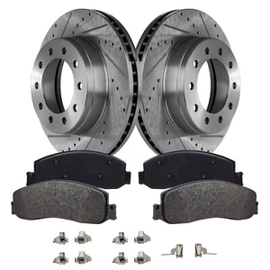 Disc Brake & Pad Kit For 2012 Ford F-450 Front Left Right Semi-Metallic Pads - Picture 1 of 22