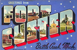 Battle Creek MI Michigan Fort Custer Army Base  Large Letter Postcard Copy - Picture 1 of 2
