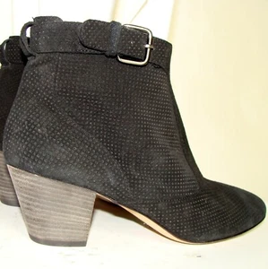 NEW! AQUATALIA BLACK SUEDE ANKLE BOOTS BUCKLE SIZE 9.5M DB3 - Picture 1 of 12