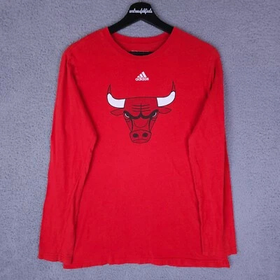Camiseta Chicago Bulls Niño XL 18 Roja Manga Larga Camiseta Adidas NBA Cuello Redondo Foto 1 de 4
