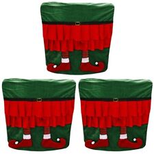  3 Pack Chair Cover Elf Back Covers Holiday Dining Slipcovers Slider